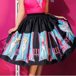 Rare Pinup Girl Clothing Micheline Pitt Burlesque Skirt S